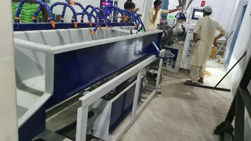 Installed Conical PLC Pipe Extrusion Line at a production facility in Swat